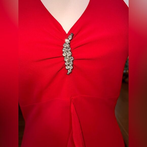 Vintage Bardelli Beverly Hills Red Halter Evening Gown M Made in USA Glamour - Picture 4 of 13